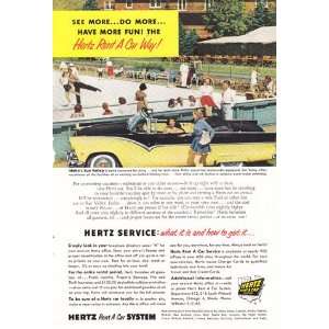  Print Ad: 1955 Hertz: Sun Valley, Ice Skaing: Hertz: Books