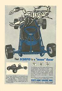 Vintage 1960 Putt Nik Scorpio Racing Go Kart Ad  