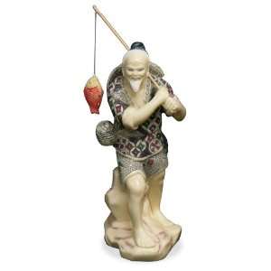  Carved Chinese Fisherman
