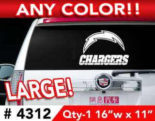 SAN DIEGO CHARGERS LARGE DECAL STICKER 16w x 11h  