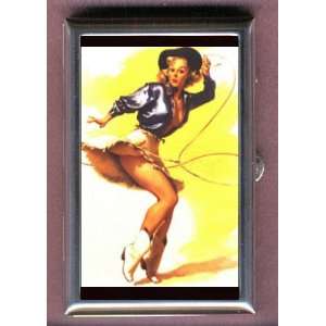  PIN UP WESTERN LASSO COWGIRL Coin, Mint or Pill Box: Made 