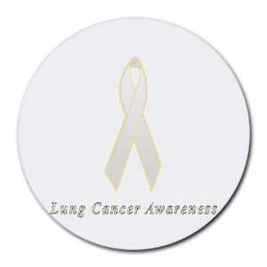  Lung Cancer Awareness Ribbon Round Mouse Pad Office 
