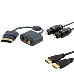   Optical+6ft HDMI Cable M/M+RCA Audio adapter For Xbox360 Video Games