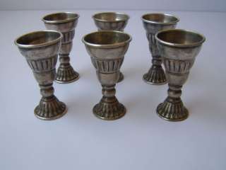 Set of 6 Antique Silverplate small Cups  