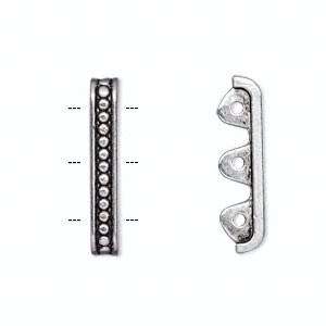 20* Antiqued Silver Plated Pewter 3 hole Spacer Bars  