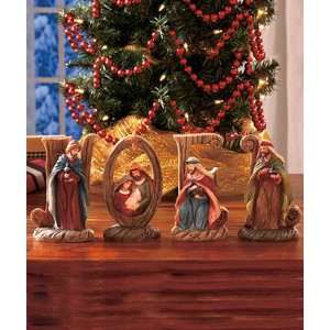  Nativity NOEL 4 Piece Figureine Set Christmas Holiday NEW 