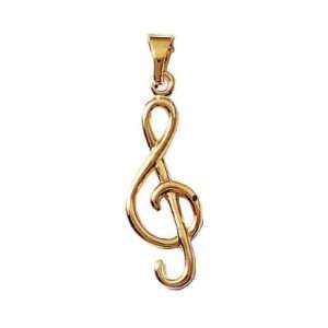 18K Gold Plated Music Treble Clef Note Pendant Jewelry