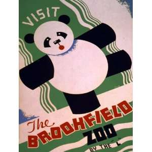   VISIT THE BROOKFIELD ZOO AMERICAN US USA VINTAGE POSTER CANVAS REPRO