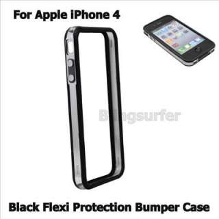 Black Flexible Silicone Protection Bumper Case for Apple iPhone4 4G