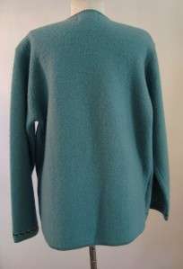   by Louis DellOlio Gorgeous Aqua Boiled Wool Cardigan Sweater szXS 4/6