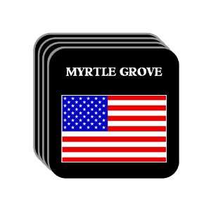 US Flag   Myrtle Grove, Florida (FL) Set of 4 Mini Mousepad Coasters