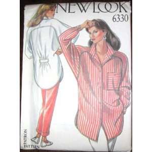 80s Vintage/Uncut New Look 6330 Sewing Pattern BLOUSED SHIRT Sizes 8 