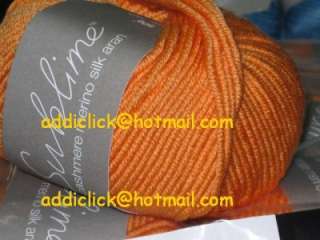 Sublime Cashmere Merino Silk Aran knitting yarn Orange  