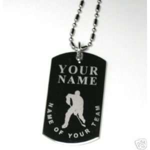  Custom Hockey Engraved Dog Tag w/ Player& Team& Chain 