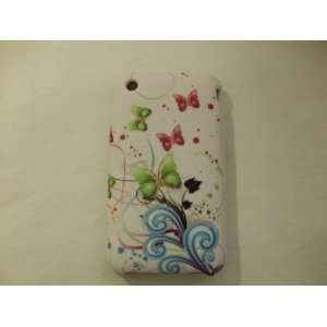  iPhone 3G Colorful Butterfly White Hard Phone Case 