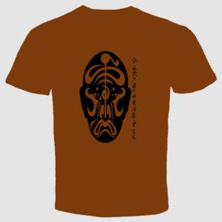 Warrior Scary Death T shirt Mask Asian Cool MMA UFC Tatto Sign 