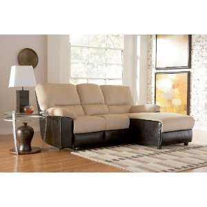  Coaster Two Tone Reclining Sectional Sofa w/ Chaise   Tan 