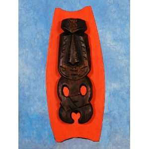  Papua Tiki Shield 16   Orange   Pop Art Tiki Decor: Home 