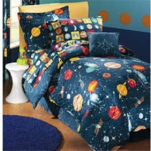 Glow in the Dark Planets Outer Space Comforter TWIN Size Boys Galaxy 