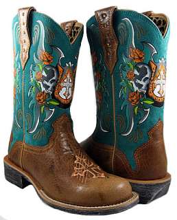 New Ariat Womens Rodeobaby Relic Glossy Tan Cowboy Boots/Shoes US 7 