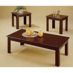   Oak Veneer Parquet Coffee Table & 2 Side Tables Set Furniture & Decor
