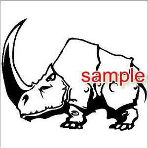  RHINO WITH LARGE HORN WHITE 10 VINYL DECAL STICKER 
