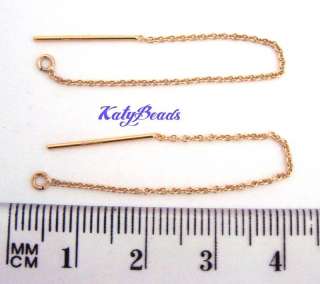 4x 14k Gold Filled cable chain earring ear threader wire with open 