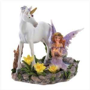  Gorgeously Detailed Fairy and Horse Two Piece Figurine Set 