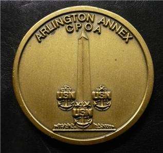 Challenge Coin USN Arlington Annex CPOA Chief Naval Operations 1 1/2 