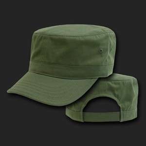 Olive Green GI Army Military Patrol Cadet Castro Flat Cadet Cap Caps 