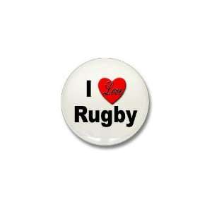  I Love Rugby Sports Mini Button by  Patio, Lawn 