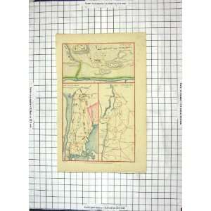  Antique Map Battle Field Saratoga White Plains Hudson River 