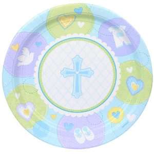   Party By Amscan Sweet Blessing Blue Dessert Plates 