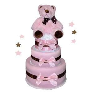  Tumbleweed Babies 1183023 Baby Bear Diaper Cake In Pink  3 