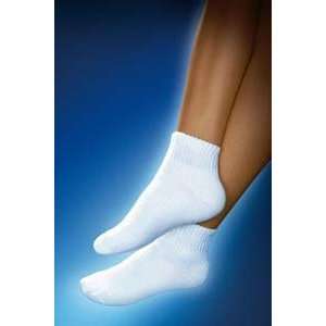  SensiFoot Mini Crew length Diabetic Sock, White, Small 