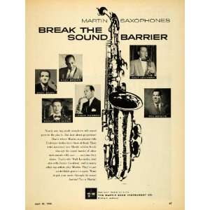 1956 Ad Martin Saxophones Bagni Brown Levinsky Hambro   Original Print 