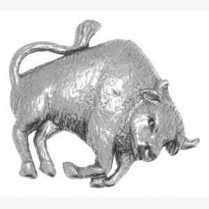  Pewter Pin Badge Animal Bull: Home & Kitchen
