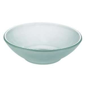   Glass Vessel Bowl, Round, Frosted Light Green Tint