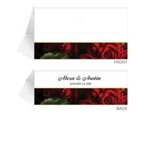    300 Personalized Place Cards   Red Red Wine Roses