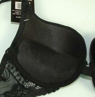 Black LACE WINGS PLUNGE EXTREME PUSH UP BRA  34 38 A/B/C  