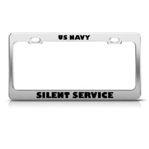 Us Navy Silent Service Military license plate frame Stainless Metal 
