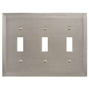   Deco Design Triple Switch Plate   Brushed Nickel: Home Improvement