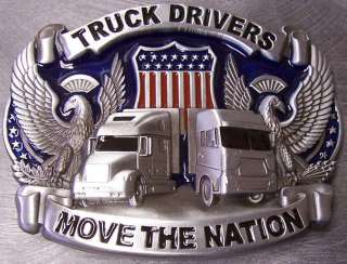 Pewter Belt Buckle American Truck Drivers Move Nation N  