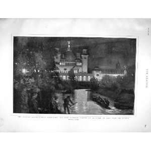   1901 Glasgow Exhibition Building River Kelvin Scotland