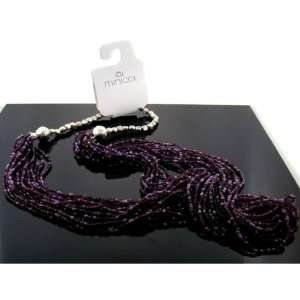  Purple Multi Strand Sea Bead Necklace Case Pack 3 