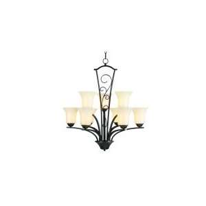 Golden Lighting 8989 9PC Treille 9 Light Two Tier Chandelier in 