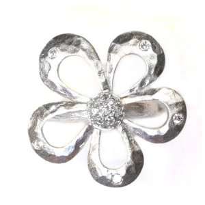  Barrocos Sterling Silver 5 petal Flower Ring with Cubic 