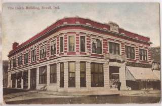   Indiana Postcard Davis Building Street View Divided Back Unused 1910s