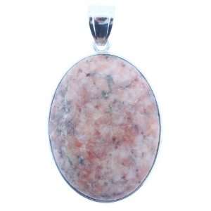 Pendants   Pink Chilli Jasper: Oval Inlay Silver Plated Base Metal 