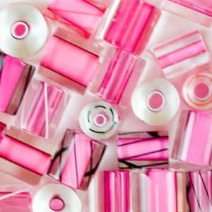  Pink Pretty N Pink Mix Furnace Glass Beads: Arts, Crafts 